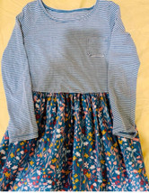 Carter&#39;s Dress Size 8 Shirt Knit Blue Stripe Top Floral Cotton Skirt Modest - £11.93 GBP