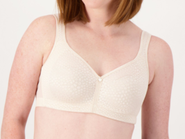 Breezies Wirefree Diamond Shimmer Unlined Support Bra- Champagne, 46 DDD - £15.81 GBP
