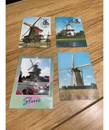 Vintage Lot of 4 Windmill International Travel Postcard Netherlands KG JD - $20.84 CAD