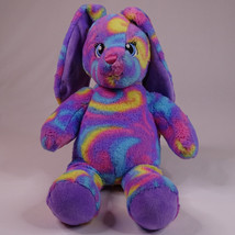 Build A Bear Tie Dye Bunny Plush BAB Purple Pink Blue Stuffed Animal Rabbit Toy - £7.49 GBP