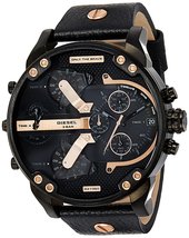 Diesel Men&#39;s DZ7350 Mr Daddy 2.0 Black Ip Black Leather Watch - £167.37 GBP