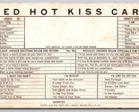 1940s Fumetto Arcade Scheda Ex Sup Co Rosso Hot Bacio Scheda Chicago K5 - $7.13