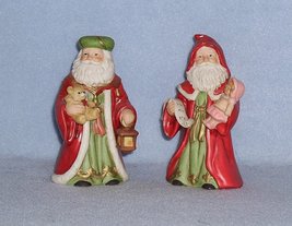 Homco 5610 Olde World Santa Claus 2 Figurines Teddy Bear &amp; Lantern - Dol... - $8.99