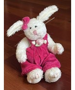 Boyds Bears Lauren Plush White Bunny Rabbit Pink Jumper  Easter Basket #... - $13.84