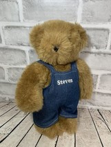Vermont Teddy Bear STEVEN personalized customized jointed plush denim ov... - £12.21 GBP