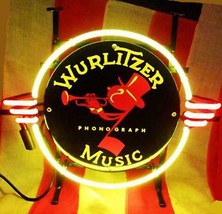 New Wurlitzer Johnny One Note Artwork Beer Neon Sign 24&quot;x20&quot; Poster Light - £194.44 GBP