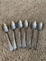 6! International Stainless Carleigh Oval Soup Spoons China EUC 2 Sets Ava - $27.23
