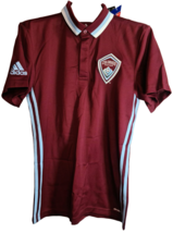 Adidas Men&#39;s Colorado Rapids Authentic Short-Sleeve Polo Small Dark Burgundy - £31.31 GBP