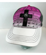 Cherished Girl Womens Adjustable Strap Back Hat Cap Faith Cross Gray White Pink - $15.79
