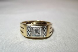 10K Yellow Gold Men&#39;s .17 Carat Ring Size 11 1/2 K531 - £633.46 GBP