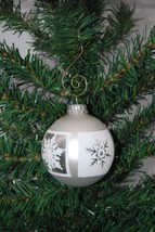 Silver Pearl Snowflakes 2-5/8&quot; Glass Ball Christmas Ornament - £7.94 GBP