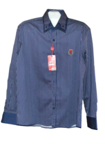Mondo Men’s Blue White Stripes Dress Slim Fit Shirt Size 3XL - £40.49 GBP