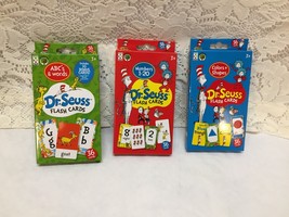 3 Packs of Dr. Seuss Flash Cards Colors &amp; Shapes, Numbers 1-20, ABC&#39;s &amp; Words - £5.32 GBP