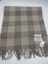 NWT Gorgeous Talbots Alpaca and Wool Brown Plaid Fringed Scarf Made in Italy  - £50.35 GBP