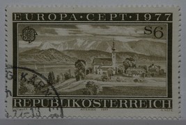 Vintage Stamps Austrian Austria 6 S Schilling Europa Landscape Osterreich X1 B16 - £1.42 GBP