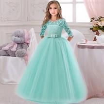 Flower Girl&#39;s Birthday Banquet  Stitching Dress Elegant Girl Evening Party Dress - £54.21 GBP