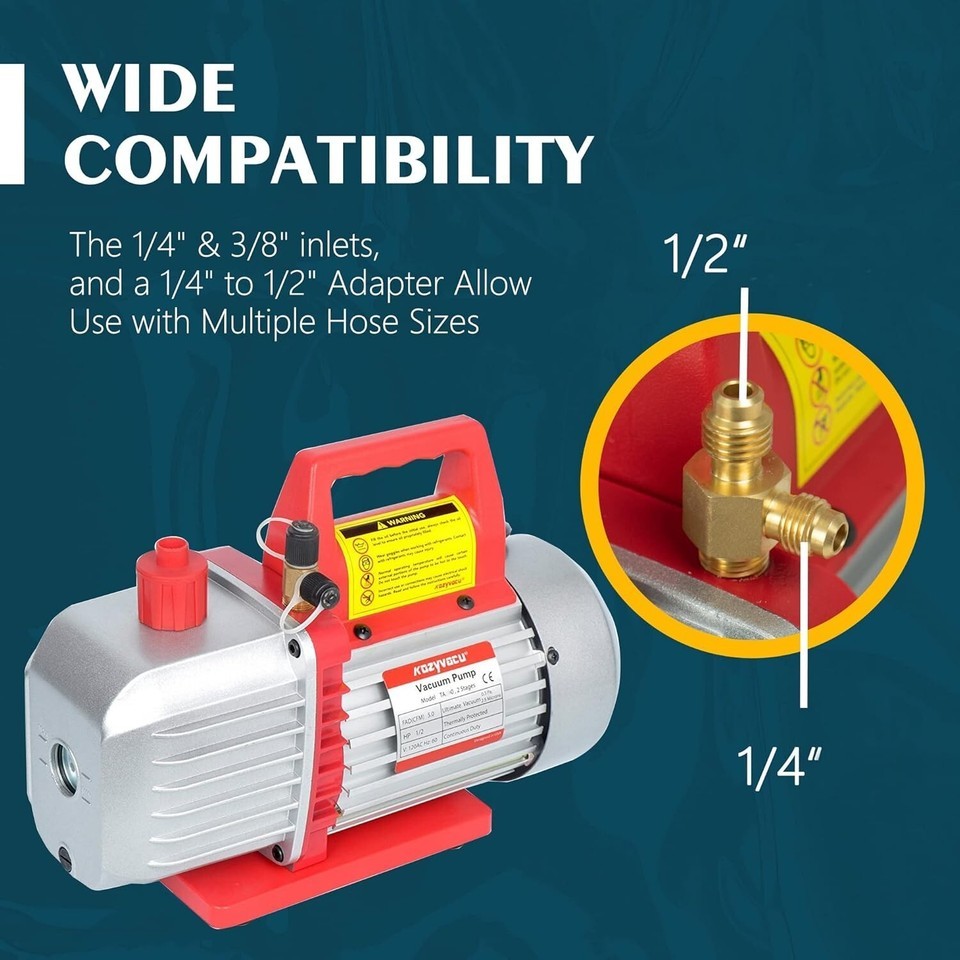 High-Performance Single-Stage HVAC Vacuum Pump 3.5CFM - Ideal for AC Repair Item image 6