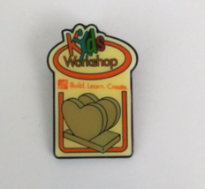 Home Depot Kids Workshop Wooden Heart Shelf Rack Lapel Hat Pin - £5.00 GBP