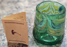 Colonial National Historical Park Handblown Swirl Glass Beautiful Blues &amp; Greens - £14.23 GBP