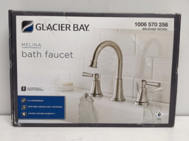 Glacier Bay Melina 8&quot; Widespread Double Handle High-Arc Faucet in Brushed Nickel - £33.94 GBP