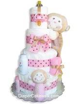 Silly Monkey Pink Diaper Cake - £123.45 GBP