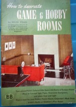 Vintage How To Decorate Game &amp; Hobby Rooms Booklet 1944 - £7.96 GBP