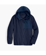 J. Crew Sherpa zip-front Hooded Jacket Size XL Navy - £55.58 GBP