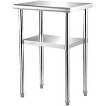 VEVOR Stainless Steel Work Table, Basic 2-layer design, 600lbs Load, 24x... - $84.90