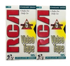 RCA 6 Hour VHS Video Tape T-120h Standard Grade Lot of 2 Blank New Sealed - £9.60 GBP