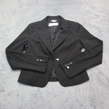 Papaya Suit Womens M Black Pinstriped Notch Lapel Single Breasted Crop J... - $25.62