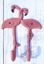 Pack Of 2 Tropical Paradise Pink Flamingo Birds 2 Pegs Double Wall Hook Decor - £20.35 GBP