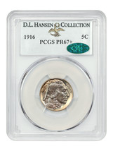 1916 5C PCGS/CAC PR67+ ex: D.L. Hansen - £16,836.51 GBP