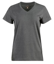 Blue Mountain YKL-9072  Women&#39;s Short-Sleeve V-Neck T-Shirt Heather Gray... - $21.55