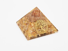 Golden Quartz Pyramid ~ Orgone Pyramid For Wisdom, Learning From Experiences, Se - £19.59 GBP