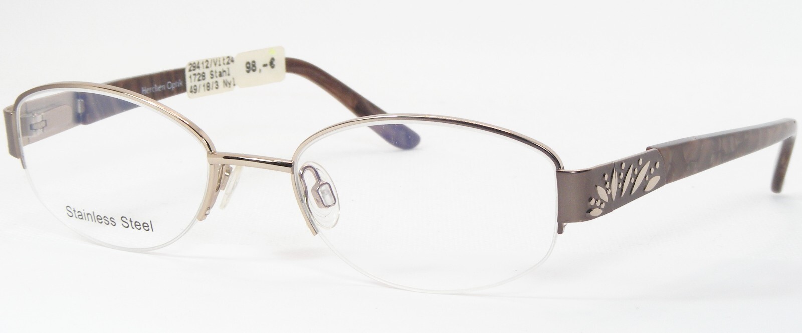 VISTAN Herchen 1728 3 Pale Gold UNIQUE RARE EYEGLASSES GLASSES FRAME 49-... - $59.51