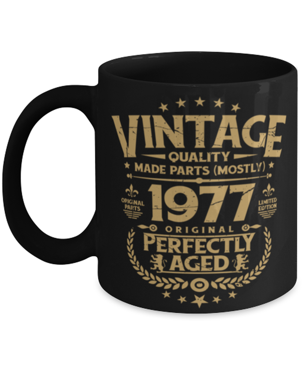 Vintage Birthday Mug Funny Coffee Mug For Him 1977 Perfectly Aged Bday Present  - £14.34 GBP