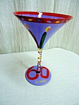 g167 Lolita Martini Glass 60 IS SEXY Birthday Candles Hand Painted Recipe bottom - £15.86 GBP