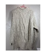 American Eagle Cable Knit Sweater Fisherman Wool Blend Neutral Womens Me... - $29.95