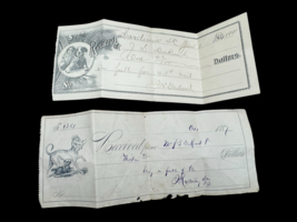 Antique Money Receipts Lot 1887 1901 Received Payment - $10.00