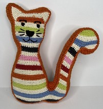 Ann Claire Petite Crochet Cat With Rattle/Bell Inside 10” - $12.49