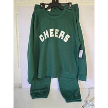SONOMA Goods for Life Womens Green Cheers Sweatshirt Jogger Set XL - $29.70