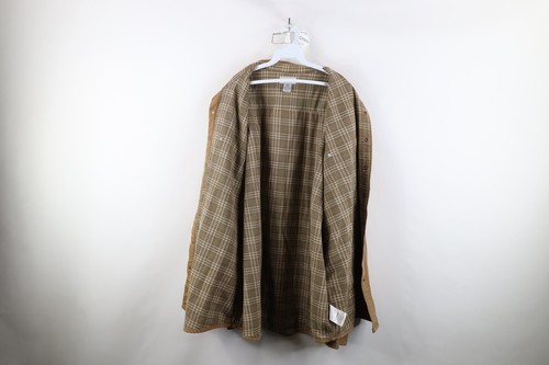 Vtg Carhartt Mens 2XLT Faded Flannel Lined Canvas Button Shirt Jacket Jac Shirt Item image 14