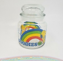 Vintage P EAN Uts Snoopy Woodstock Goodies Glass Canister Cookie Candy Rainbow Jar - £37.21 GBP