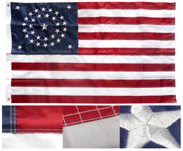 3x5 Ft Embroidered Nylon 34 STARS UNION Flag US Civil War Historical USA Banner - £40.11 GBP