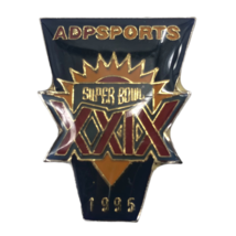 VTG XXIX 1995 Super Bowl 29 Media Press Pin ADP Sports 49ers Chargers Miami - $64.34