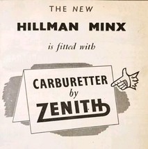 1954 Hillman Minx Zenith Carb Import Advertisement Autocar Automobilia D... - $34.56 CAD