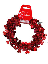 Valentine Day Heart Tinsel Garland 25 ft - £8.56 GBP