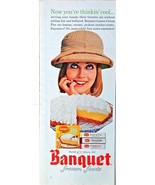 Banquet frozen foods now you&#39;re thinking cool lemon pie 1964 Vintage Pri... - $12.33