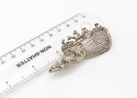 925 Sterling Silver - Vintage Noah&#39;s Ark Religious Motif Brooch Pin - BP8392 - £99.95 GBP