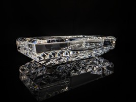 Diamond Crown Crystal  Ashtray  Measures 8" L x 4.5" W x 2" H image 4